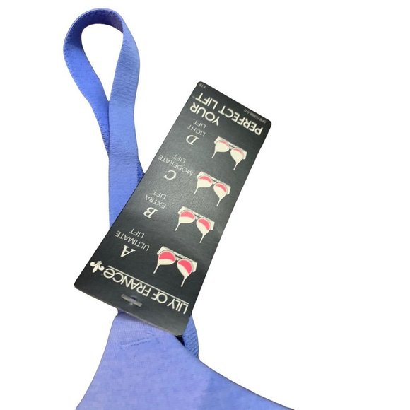 34D Lily of France Personalized Push Up Bra New Periwinkle Padded Underwire - Picture 4 of 8